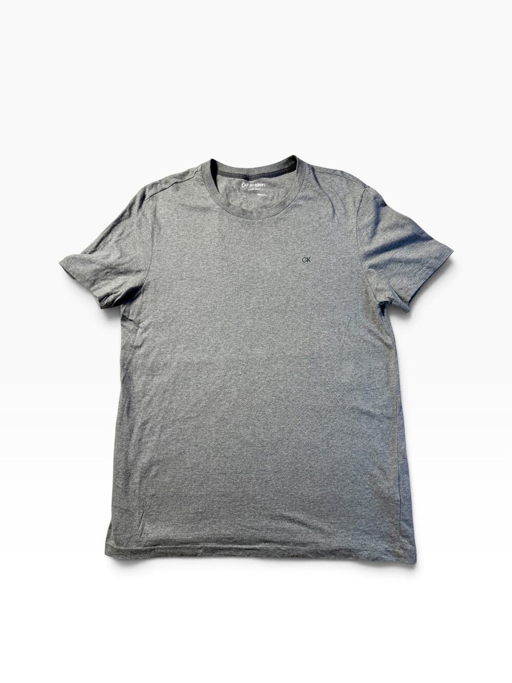 Calvin Klein Liquid Touch T Shirt Mens M Gray 100% Cotton Embroidered CK Logo